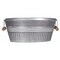 Headwind 14" Galvanized Basin Tub - Oval with White Wash Design, Handles and Drain Holes